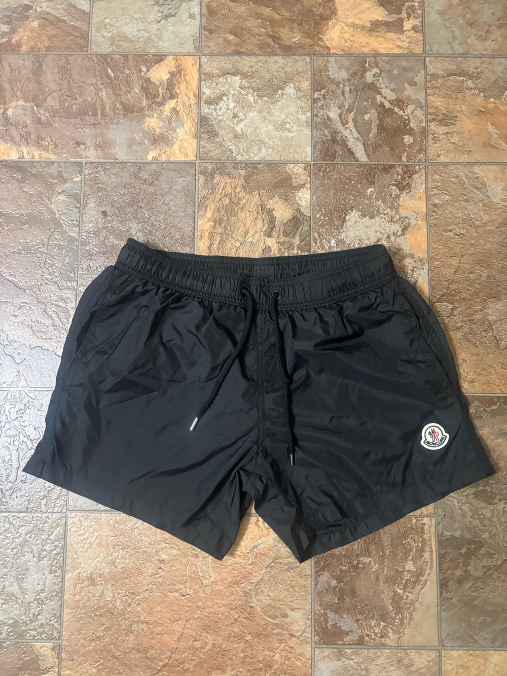 Moncler Black Mesh-Lined Swim Trunks